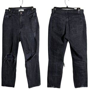 Abercrombie & Fitch Curve Love 90s Straight Ultra High Rise Jeans Women 4S Black